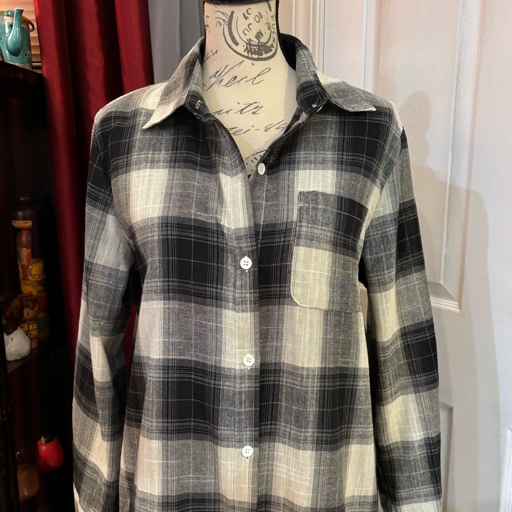 Zanzea Button Down Plaid Maxi Dreas - Picture 4 of 9